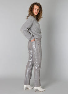 Yest  Pasclina Metallic Trousers - Silver Grey