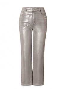 Yest  Pasclina Metallic Trousers - Silver Grey