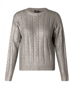 Yest  Penelope Metallic Jumper - Silver Grey