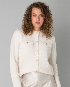 Yest  Perfecta Cardigan - Sandy White Melange