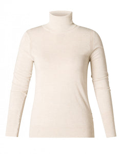 Yest  Perpetua Roll neck Jumper - Cream Lurex