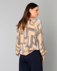 Yest Billie Blouse - Dark Sand/Dark Navy