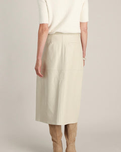 Yest Danica Faux Leather Skirt - Winter White
