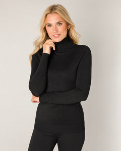 Base Level Yuen Roll Neck Jumper - Black