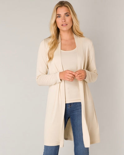 Base Level Yayla Long Cardigan -  Light Beige