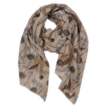 Load image into Gallery viewer, Winter Daisy Lightweight Scarf - Cream