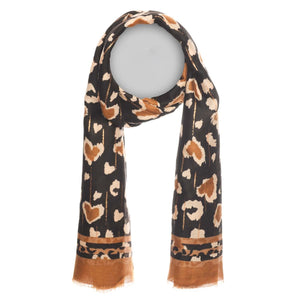 Animal Print Lightweight Scarf - Taupe