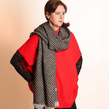 Load image into Gallery viewer, Winter weight Dashed Line Scarf - Black