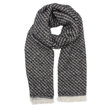 Load image into Gallery viewer, Winter weight Dashed Line Scarf - Black