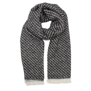 Winter weight Dashed Line Scarf - Black
