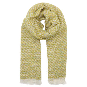 Winter weight Dashed Line Scarf - Lime