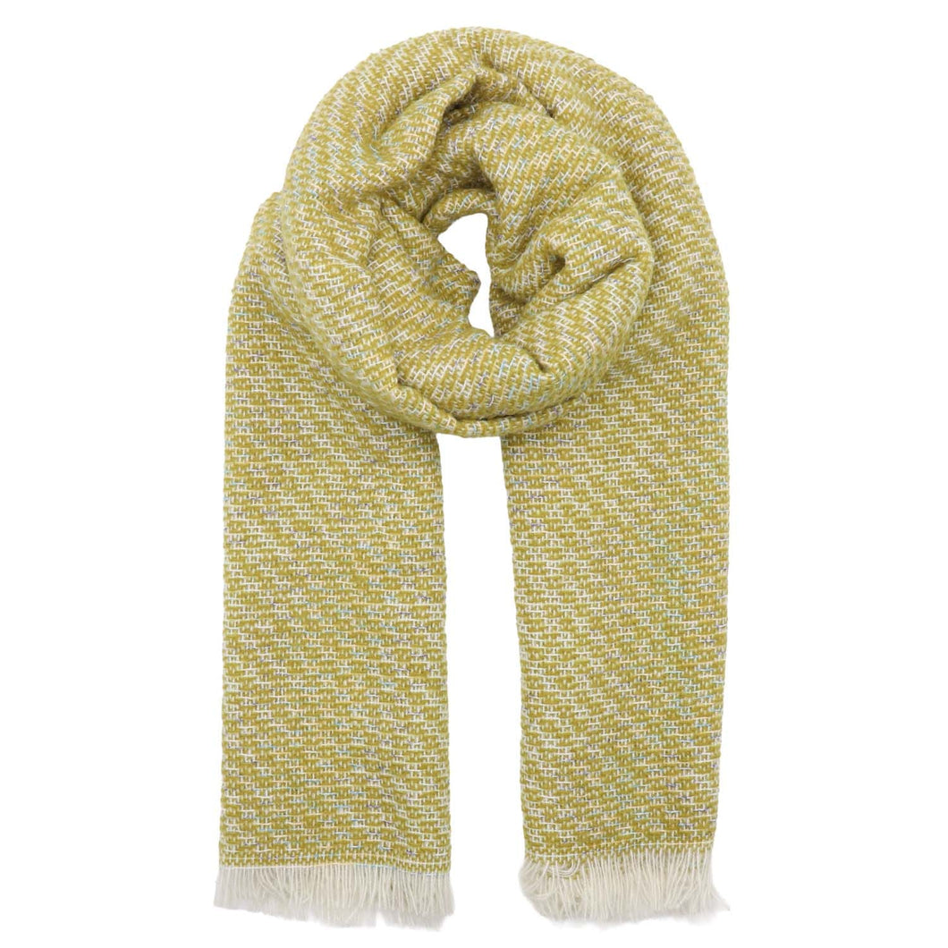 Winter weight Dashed Line Scarf - Lime