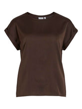 Load image into Gallery viewer, Vila Ellette Satin Top - Coffee Bean