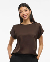 Load image into Gallery viewer, Vila Ellette Satin Top - Coffee Bean