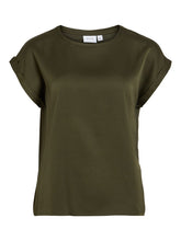 Load image into Gallery viewer, Vila Ellette Satin Top - Forest Night