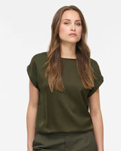 Load image into Gallery viewer, Vila Ellette Satin Top - Forest Night