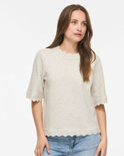 Load image into Gallery viewer, Vila Nikolina Short Sleeve Pullover - Light Natural Melange