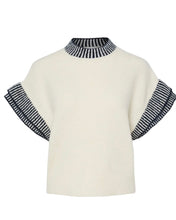 Load image into Gallery viewer, YAS Telo Supersoft Knit Top - Birch/Navy