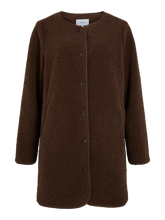 Load image into Gallery viewer, Vila Ada Long Teddy Jacket - Cocoa Bean