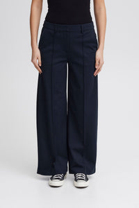 ICHI Kate Wide Leg Trousers - Total Eclipse