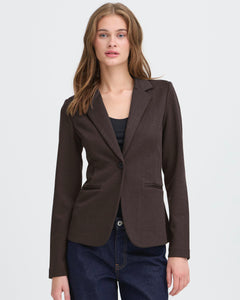 ICHI Kate Blazer - Black/Brown Herringbone