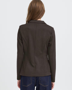 ICHI Kate Blazer - Black/Brown Herringbone