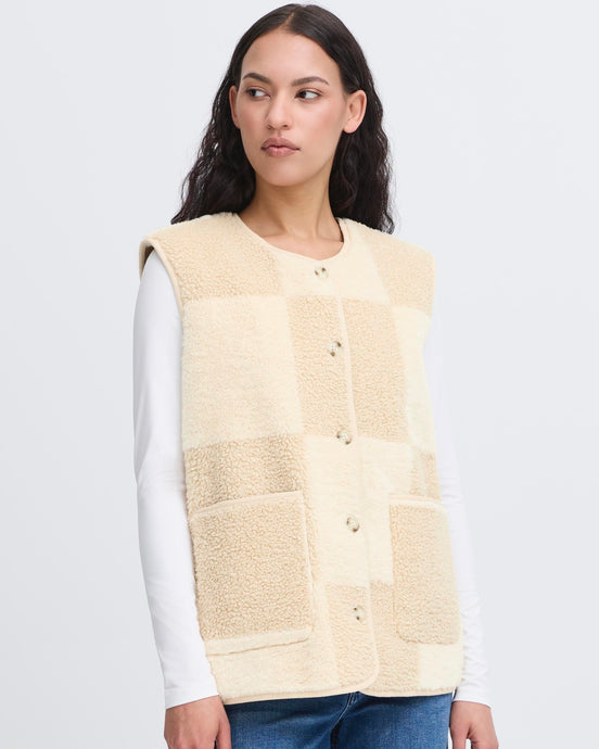 ICHI Tonza Faux Sheepskin Gilet