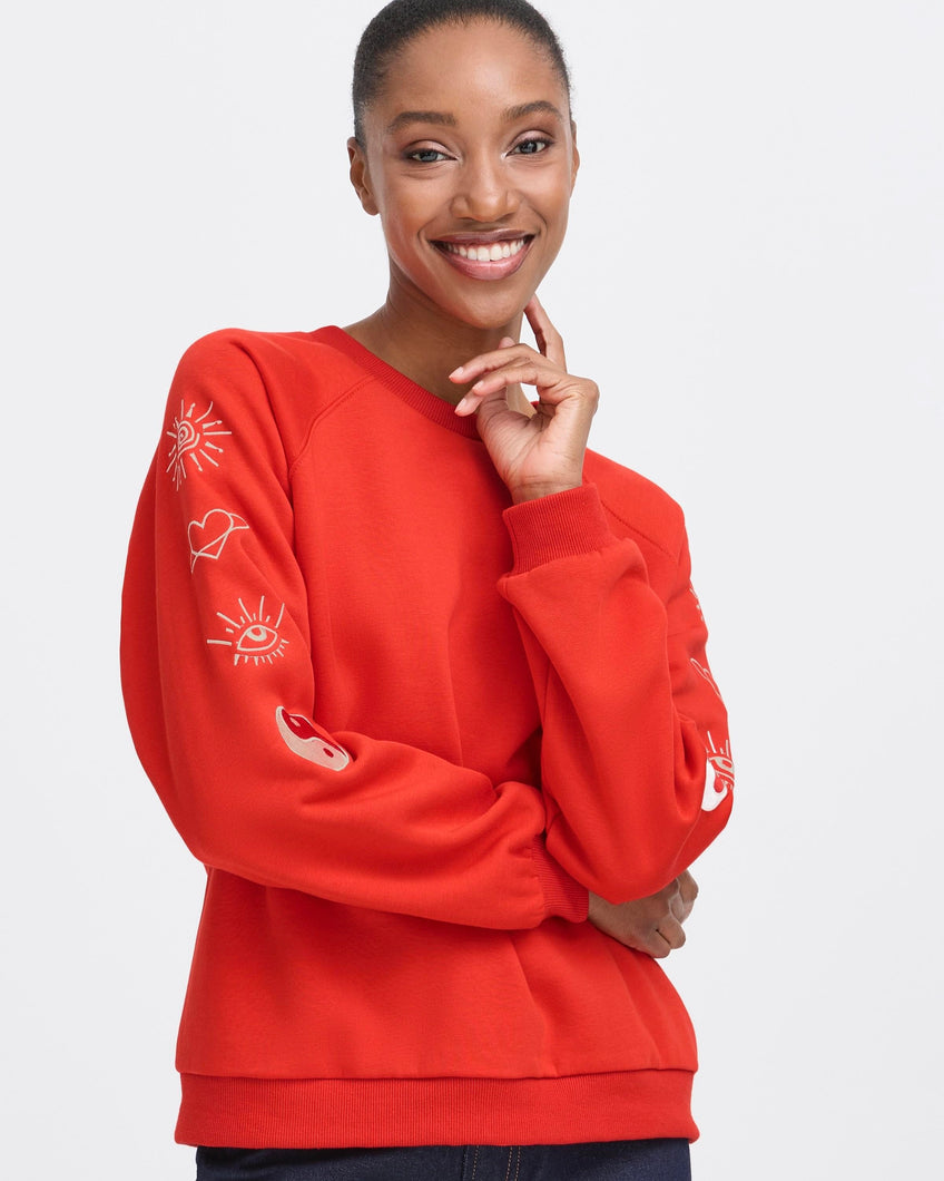 ICHI Lela Sweatshirt - Red