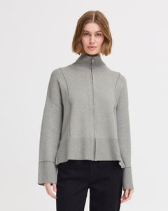 ICHI Ballia Cardigan  - Grey Melange