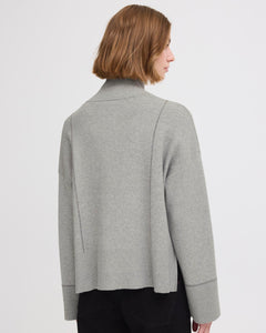 ICHI Ballia Cardigan  - Grey Melange