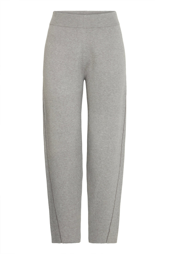 ICHI Ballia Knitted Pant  - Grey Melange