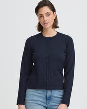 Load image into Gallery viewer, ICHI Luls Round Neck Cardigan - Navy Blue (Total Eclipse)