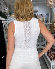 Load image into Gallery viewer, |Broderie Panel Back Tank - White