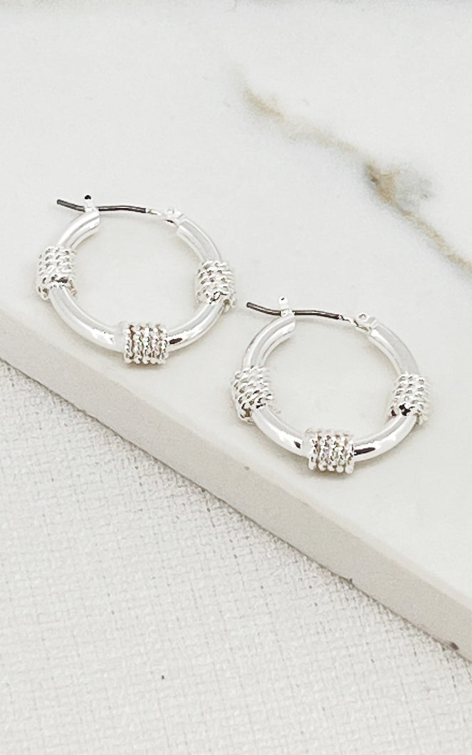 Envy Filagree Hoop Earrings - Silver