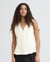 Load image into Gallery viewer, ICHI Linno Sleeveless Blouse - Cloud Dancer