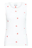 ICHI Palma Top - Cloud Dancer/Fiery Red