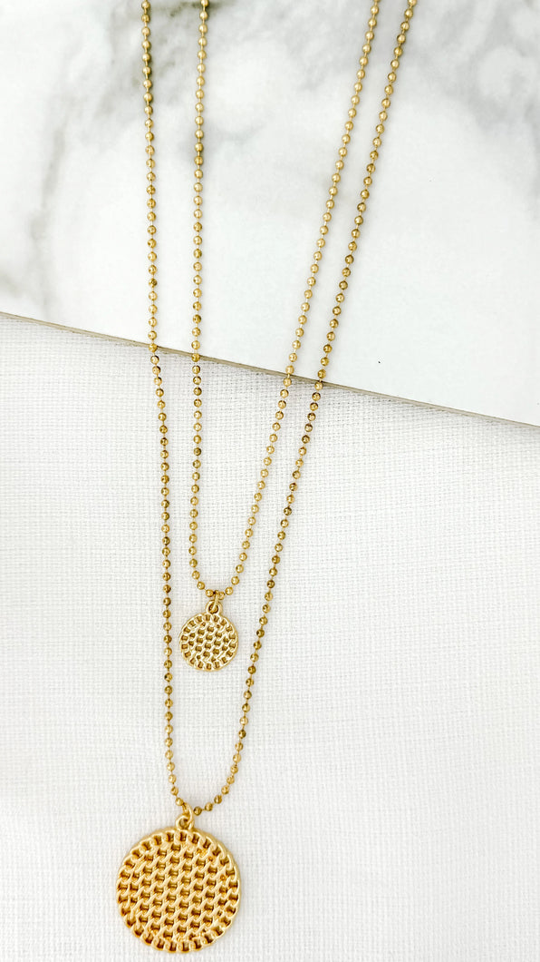 Envy Long Double Layer Necklace - Gold