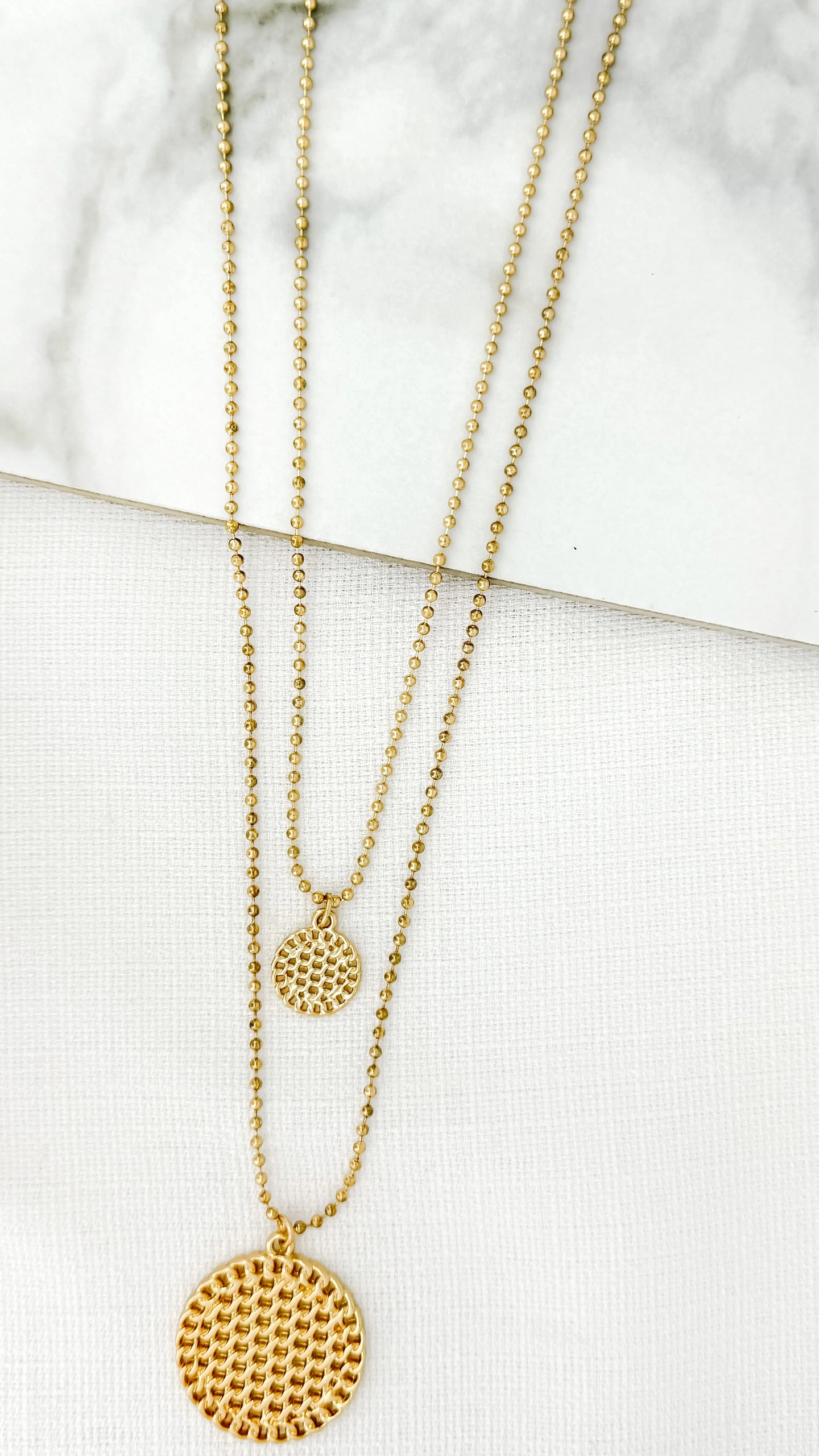 Envy Long Double Layer Necklace - Gold