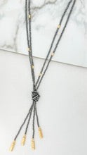 Load image into Gallery viewer, Envy Crystal Knot Necklace - Grey/Gold