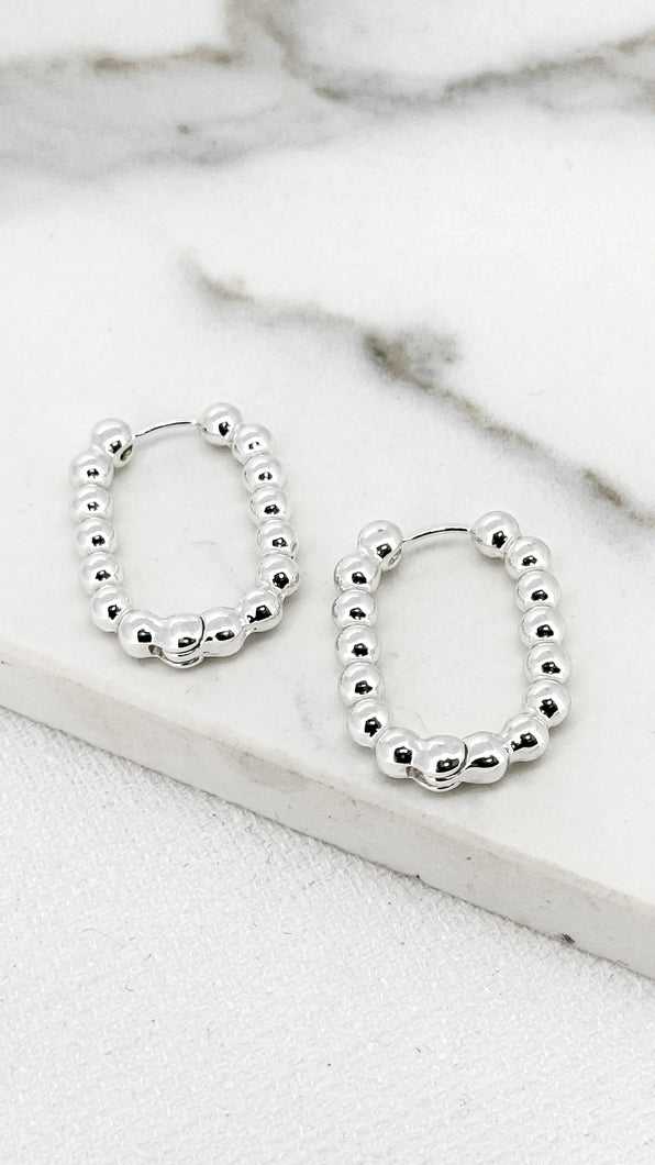 Envy Ball Hoop Earring - Silver