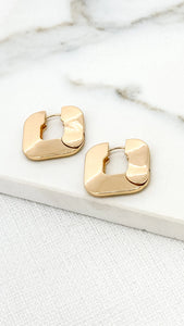 Envy Flat Square Hoop Earring - Gold