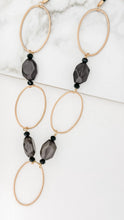 Load image into Gallery viewer, Envy Hoop &amp; Bead Necklace - Black/Gold