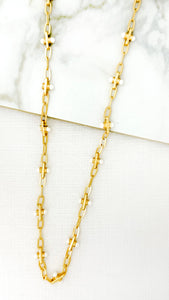 Envy Long Silver Ball Detail Necklace - Gold