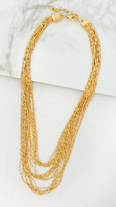 Envy Short Multi Strand Necklace - Gold