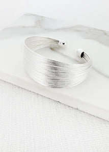 Envy Multi Strand Cuff Bracelet - Silver