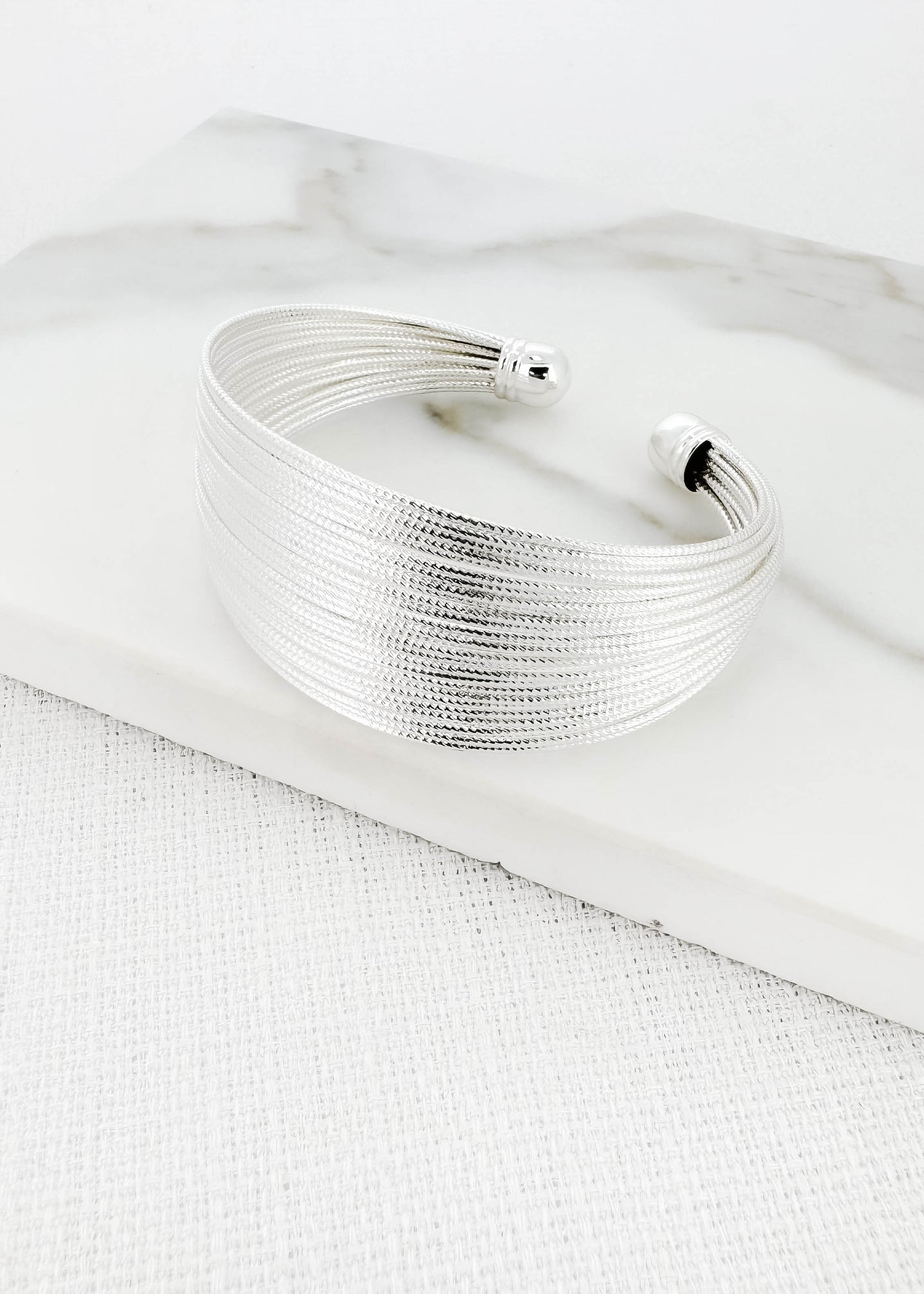 Envy Multi Strand Cuff Bracelet - Silver