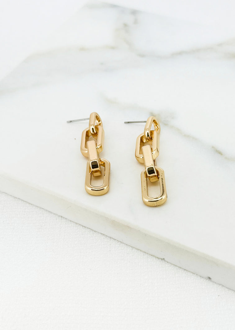 Envy Link Drop Earring - Gold