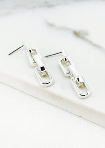 Envy Link Drop Earring - Silver