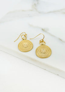 Envy Textured Disc Earring - Gold