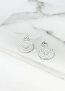 Envy Textured Disc Earring - Silver